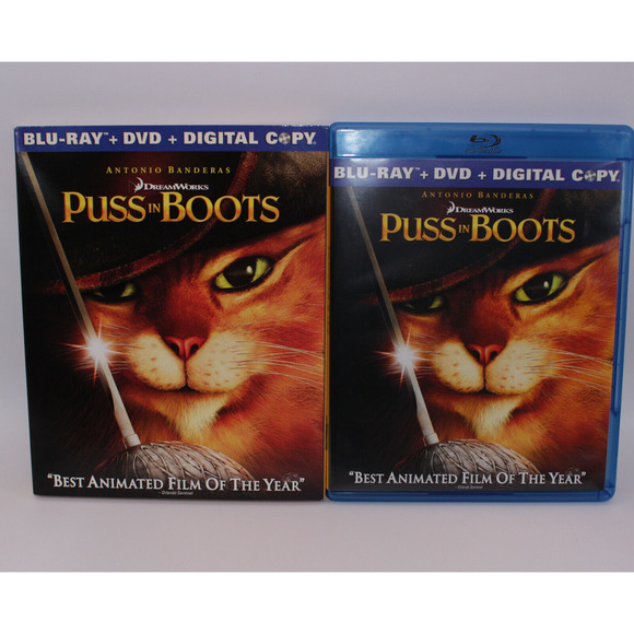 Puss in Boots (Blu-ray, DVD) with Slipcover Dreamworks - Picture 1 of 12